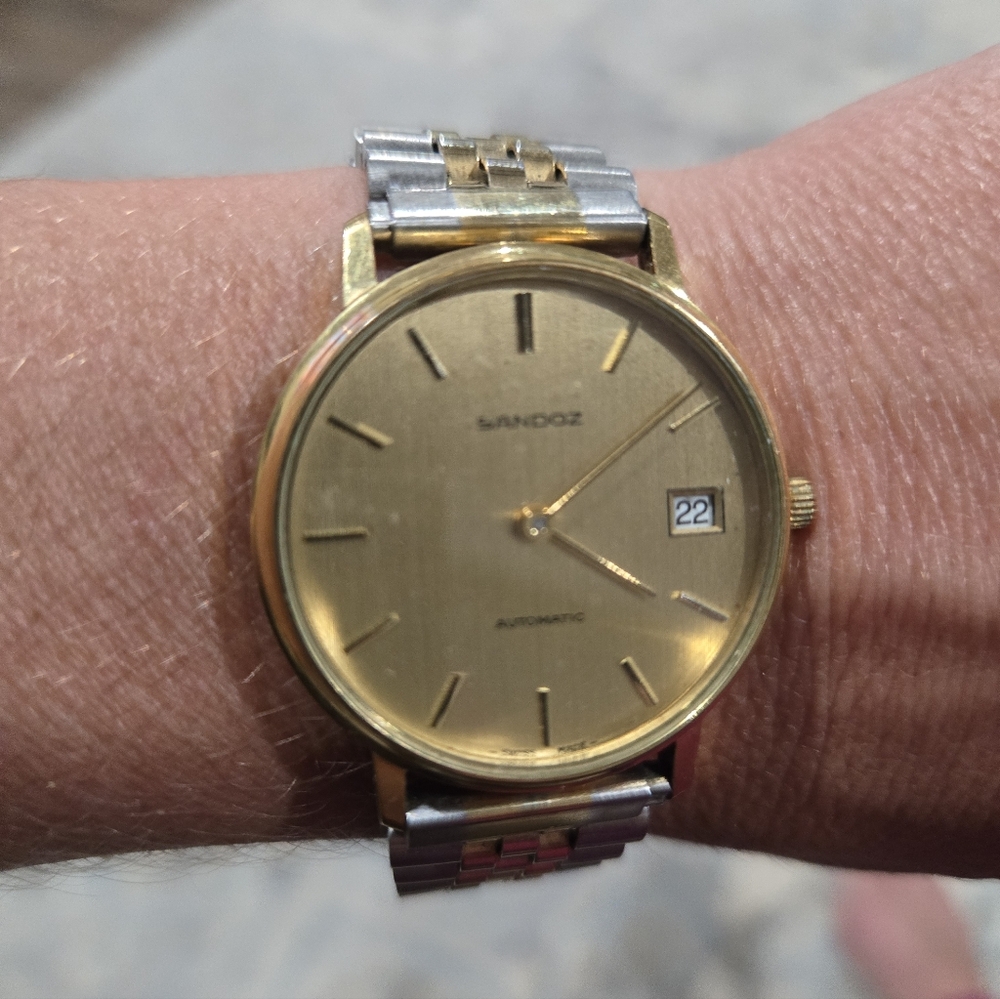 Sandoz Gold and Silver Vintage Watch